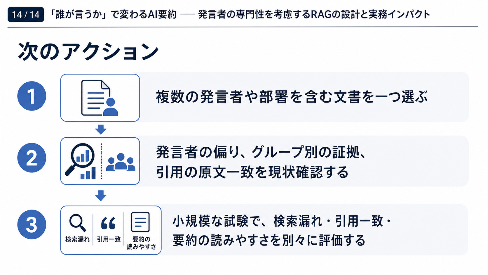 スライド14｜次のアクション